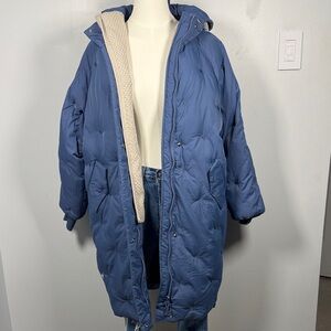 Blue Quilted Puffer Coat